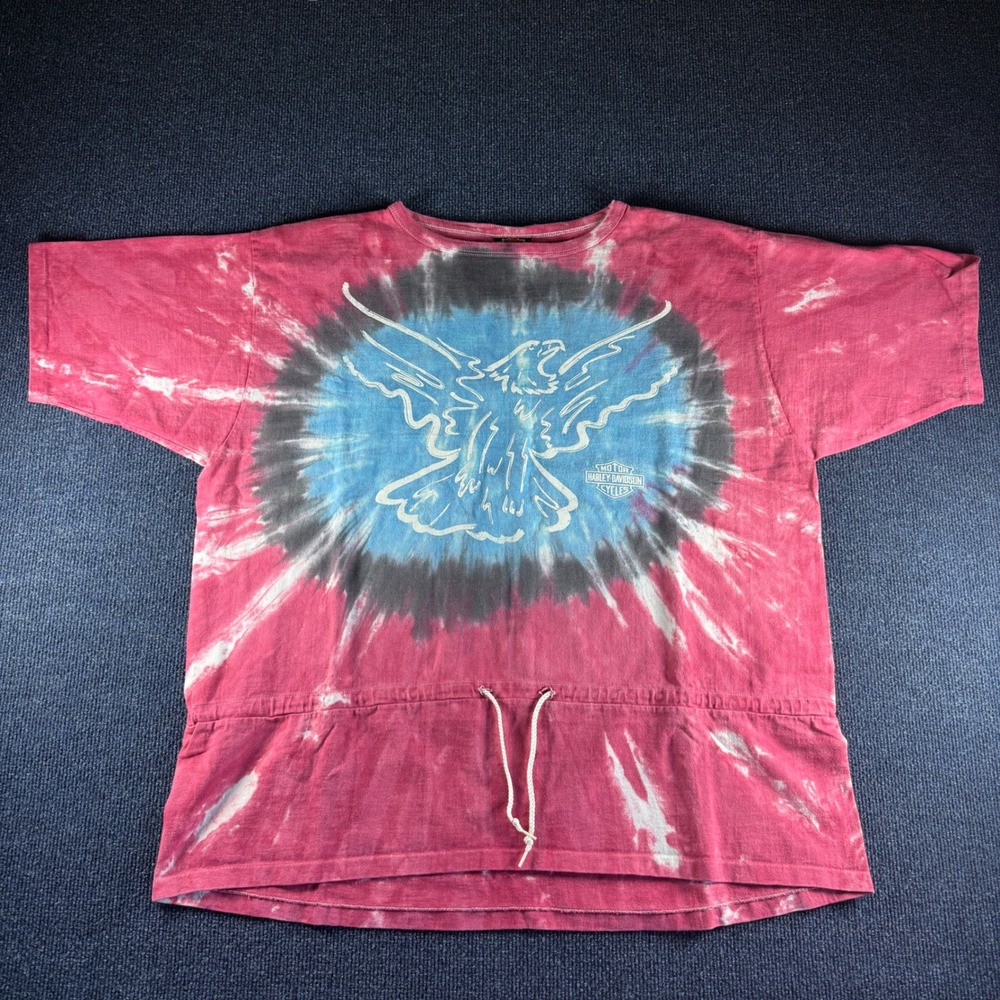 Harley Davidson Sturgis 96 Black Hills‎ Rally Tie Dye Eagle Shirt Mens Large